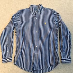 Ralph Lauren Navy/White Striped Button Down Shirt